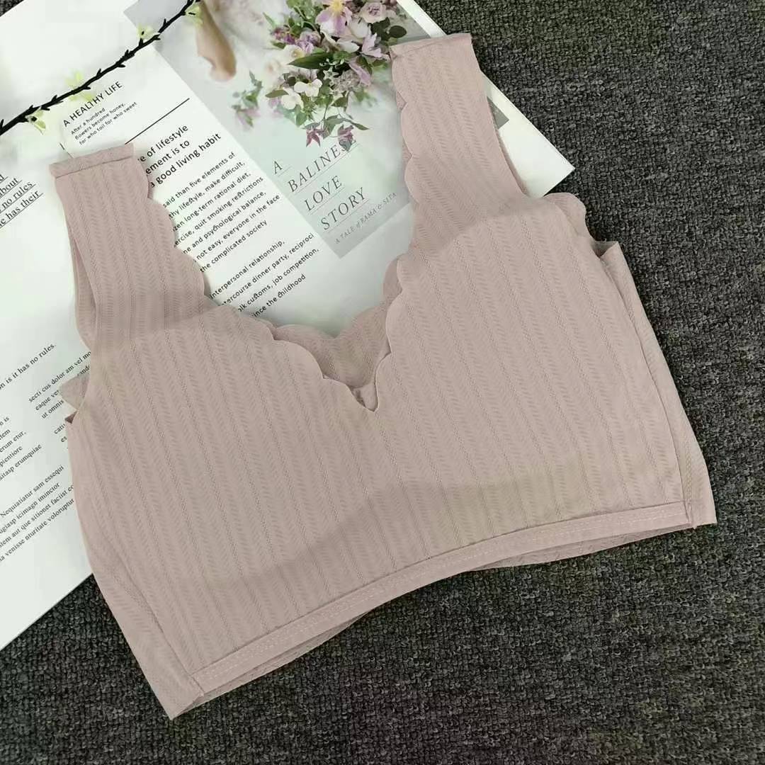 Nueva taza de látex sin marcas de alta calidad, chaleco de dama sin anillo de acero, bra de yoga, ropa interior deportiva, mujer al por mayor