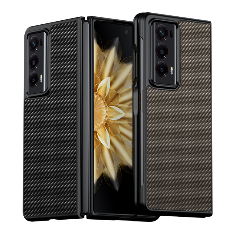 For Glory magicV2 Phone Case Ultra-Thin Carbon Fiber Kevlar Pattern Drop-Resistant Folding Plain Leather Case S Protective Case For Glory magicV2 Phone Case Ultra-Thin Carbon Fiber Kevlar Pattern Drop-Resistant Folding Plain Leather Case S Protective Case