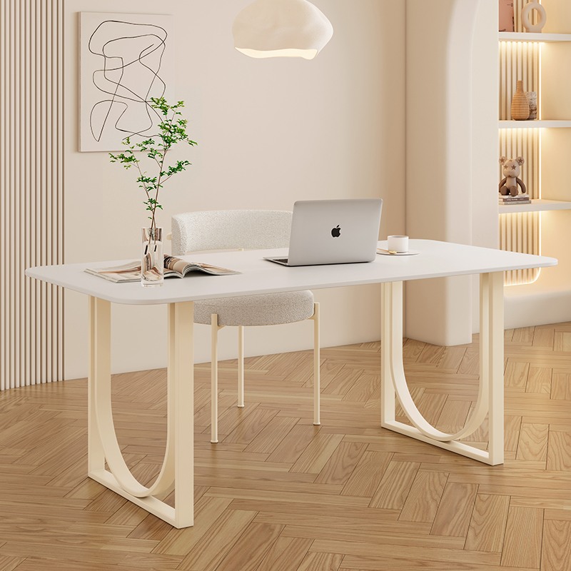 French Cream Style Slate Desk and Chair Home Desktop Computer Table Office Desk Internet Celebrity Living Room White Tea Table Dining Table