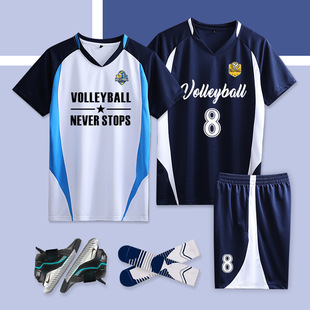 New Professional Air Volleyball Suit Men's Short-Sleeved Volleyball Suit Competition Team Uniform Women's Quick-Drying Badminton Suit