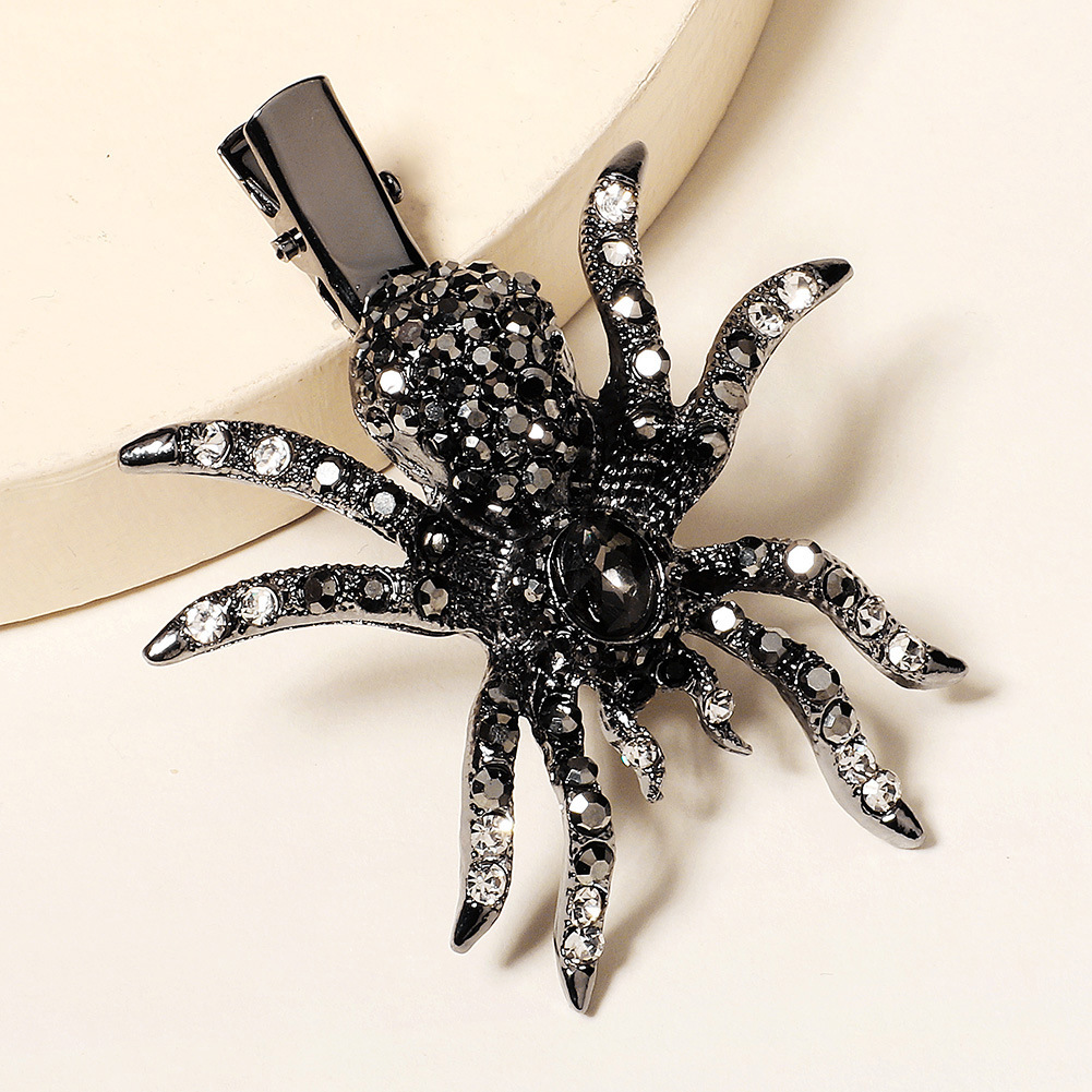 Explosive Headwear Diamond Side Clip Halloween Personality Creative Spider Hairpin display picture 2
