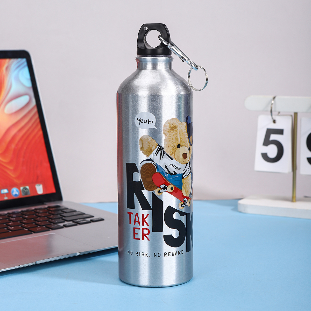 Nuevo simple taza de aluminio portátil de gran capacidad para niños y niñas ciclismo alpinismo botella de regalo taza LOGO al por mayor