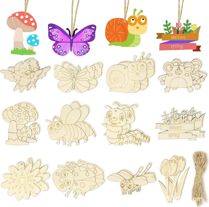 DIY Handmade Craft Wooden Puzzle Blanks Decorative Toy Set for Children Assembly and Painting
