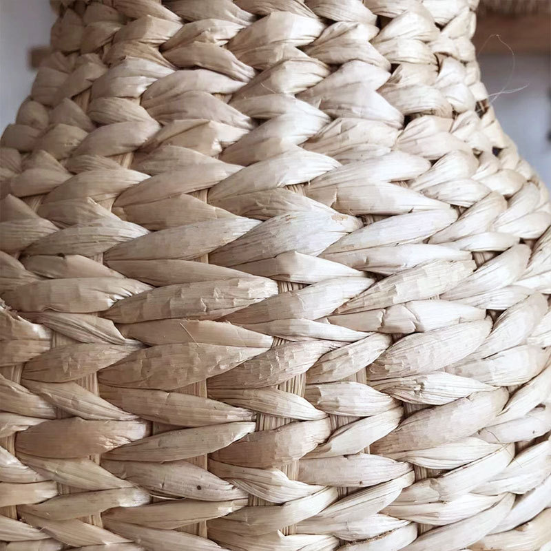 Cesta decorativa tejida de hierba estilo nórdico para flores secas y sala de estar