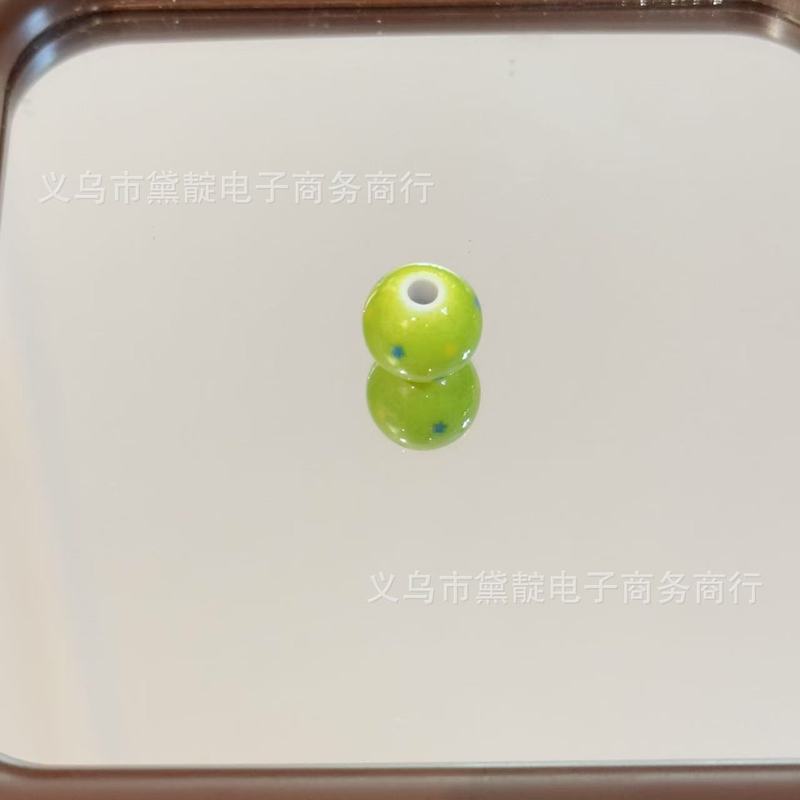 12mm印刷星星圆珠串珠 diy儿童手链饰品配件手机绳钥匙扣项链材料|undefined