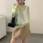 休闲针织叠穿吊带打底衫