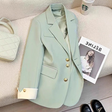 2025春装新款高级设计感薄荷绿西装外套女韩系洋气大牌休闲小西服