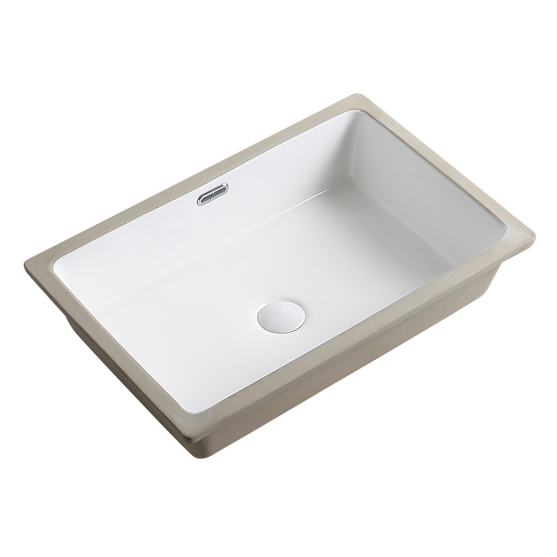 Taja de cerámica tamaño elíptico lavabo piscina balcón incrustado casero cuadrado hotel lavabo único