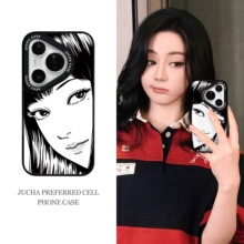 适用华为pura80手机壳个性新款90promax创意高端女富江黑白漫画