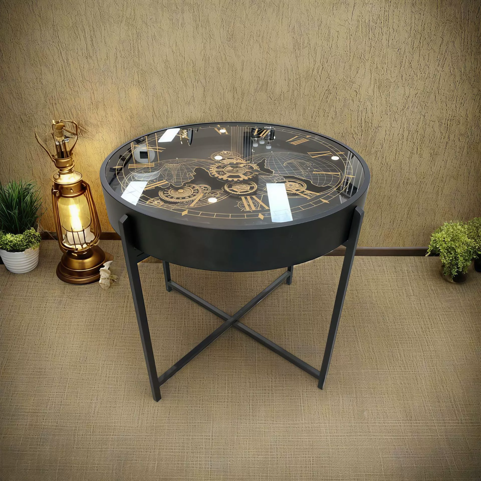 新款欧式复古茶几座钟落地钟轻奢高级感客厅挂钟齿轮静音钟表设计