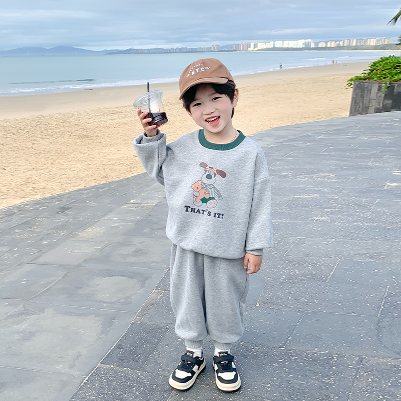 儿童运动套装男童春装2025新款男孩春季宝宝卫衣春秋薄款小童批发