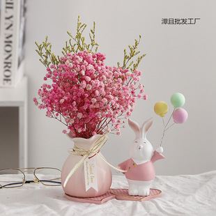 Vase Rabbit Ornaments Home Decorations Living Room Flower Arrange Stars Dry Flower TV Cabinet Floral Decoration Ceramics