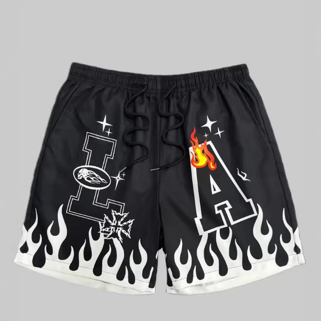 Cross-Border 3D Printed Men's Shorts Hawaiian Casual Summer Parent-Child Outfit Candy Color Quick-Drying Five-Point Shorts Beach Shorts