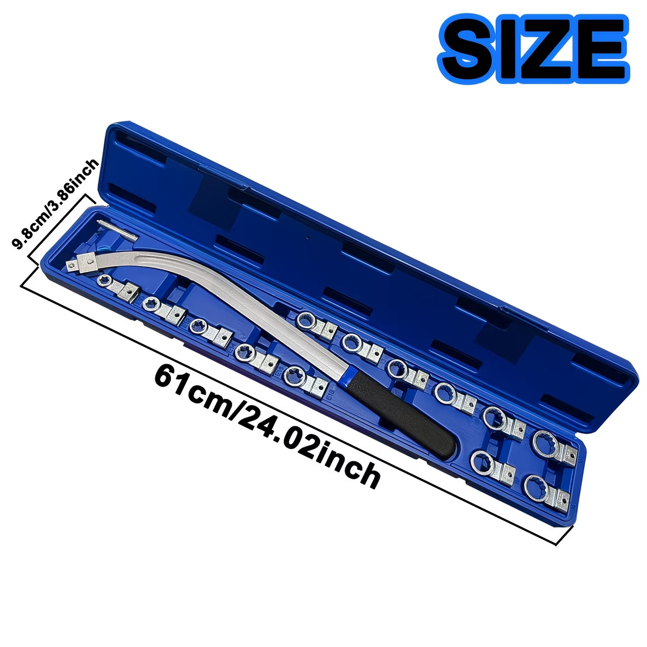 15-Piece Set of Pulley Wrenches, Engine Idler Tensioner Pulley Adjustment Wrenches, Extended Socket Wrenches