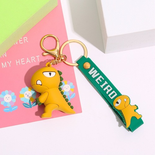 Creative toothed dinosaur keychain, three-dimensional cute cartoon doll, personalized car bag pendant, exquisite small gift