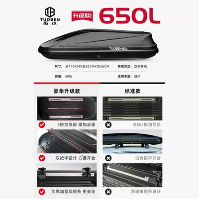 Roof box Suitcase for Suvs by - no-punching-required-650l-upgraded-single-box-black-white-and-gray-take-a-photo-and-leave-a-message