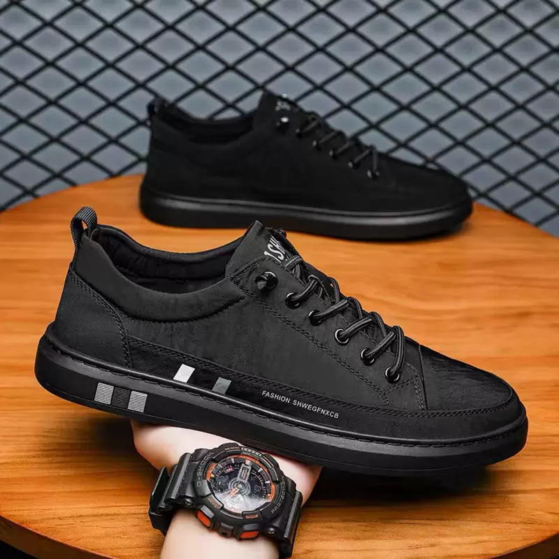 Black trend universal breathable sneakers, casual footwear, wholesale