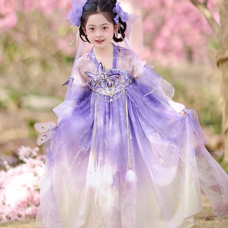 Girls' Hanfu Tang-made Qi-chest Skirt Ru Spring and Autumn Children's Antique Princess dress Ru Little Girl's Skirt Tang Suit