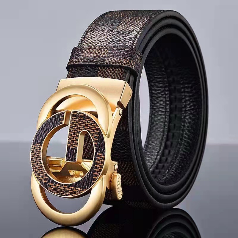 Gürtel Herren Oberschicht Rindsleder High-End-Automatikschnalle Mode Einfacher vielseitiger Gürtel Mann_voghion.com