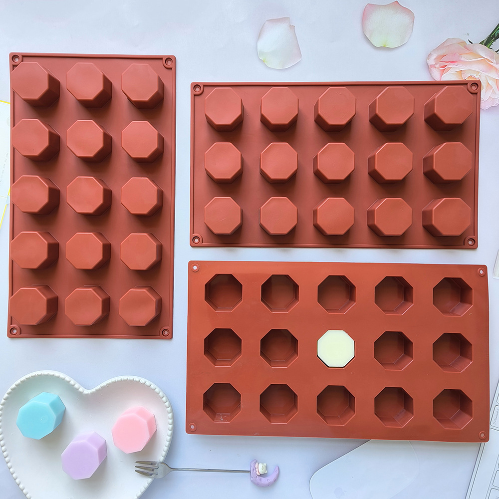 15 líneas 8 lados 72 columnar pastel de chocolate molde de silicona DIY pudín dulces herramientas de cocina para hornear