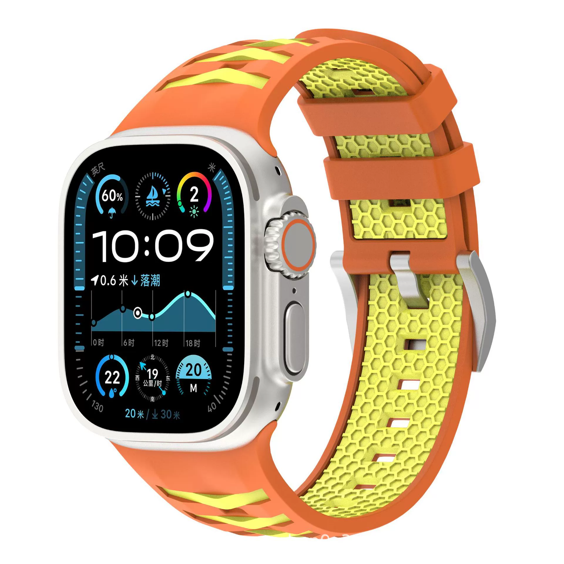 Применимо к высококачественному силиконовому ремешку Apple watch из нержавеющей стали с серебряной пряжкой SE Ultra2 поколения AppleWatch 78910