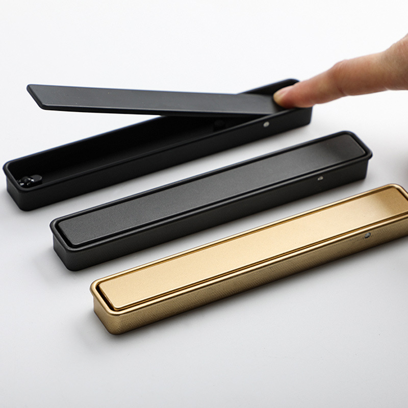 Black invisible built-in handle Nordic minimalist cabinet wardrobe shoe cabinet slot hidden installation handle sliding door gold handle