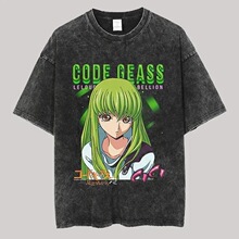 Japanese hot Anime Code Geass Washed T-shirt personality Clo