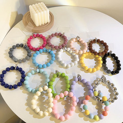 網紅ins純色珠珠手腕式鏈條掛繩通用手機殼相機鑰匙扣diy手工鏈