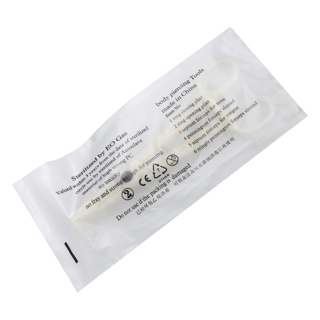 Perforación herramienta auxiliar bolsa de desinfección boca redonda desechable triángulo oblicuo pinchazo abrazadera Cuerpo Humano herramienta de tatuaje