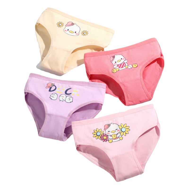 Pure cotton girls' underwear children's briefs cute kitten printed baby girls' shorts 2~12 years old factory direct supply
