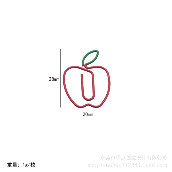 FUENTE Fábrica en stock clasificación de plástico al por mayor Clip de papel de cereza de plástico de dos colores Clip de papel de modelado de almacenamiento de Bill