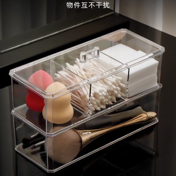 Makeup Cotton Storage Box Beauty Egg Cotton Swab Powder Puff Makeup Remover Cotton Desktop Storage with Lid Bar Storage Transparent Organization Makeup Cotton Storage Box Beauty Egg Cotton Swab Powder Puff Makeup Remover Cotton Desktop Storage with Lid Bar Storage Transparent Organization