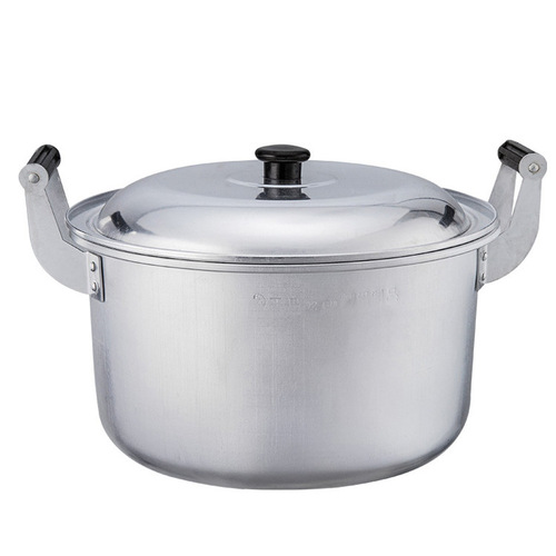 Old-fashioned large aluminum pot, deepened and thickened aluminum alloy double-eared small soup pot, household large-capacity gas-fired water pot stew pot