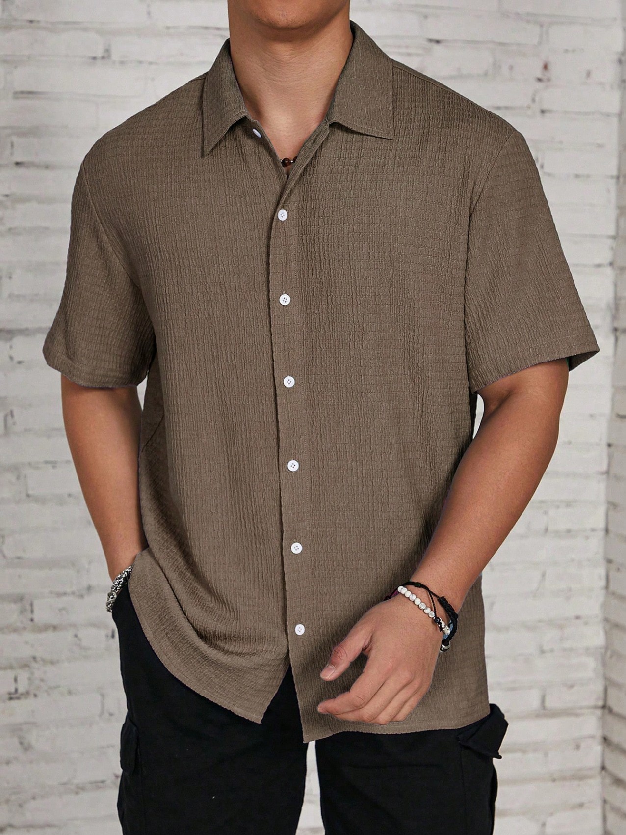 Transfronterizo Europa y América Amazon verano hombre nuevo retro camisa de manga corta chaqueta de vacaciones camisa casual hombre
