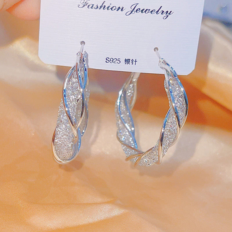 Fashion Twist Alloy Inlay Rhinestones Womenu0027S Earrings 1 Pair