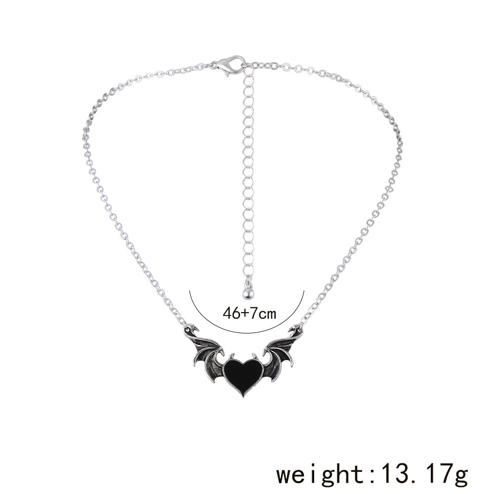Simple Style Cross Heart Shape Wings Alloy Plating Necklace