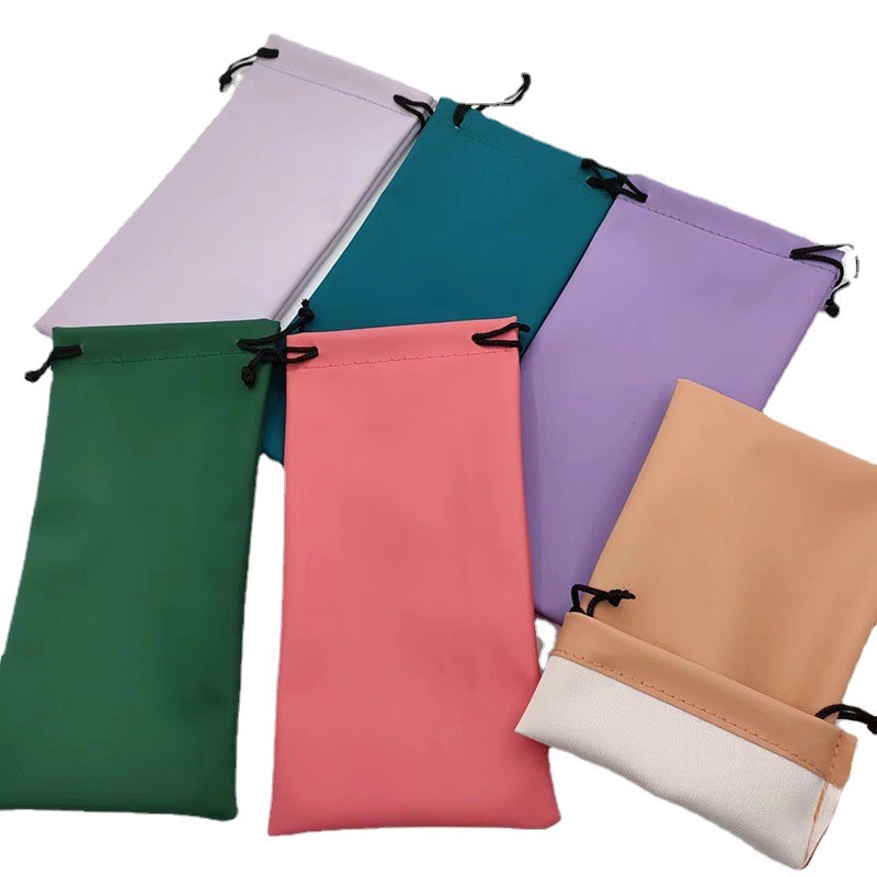 Bolsa para gafas con acabado mate, bolsa de almacenamiento para gafas a prueba de polvo, bolsa de almacenamiento con cordón de colores, gafas de sol, bolsa para gafas de miopía