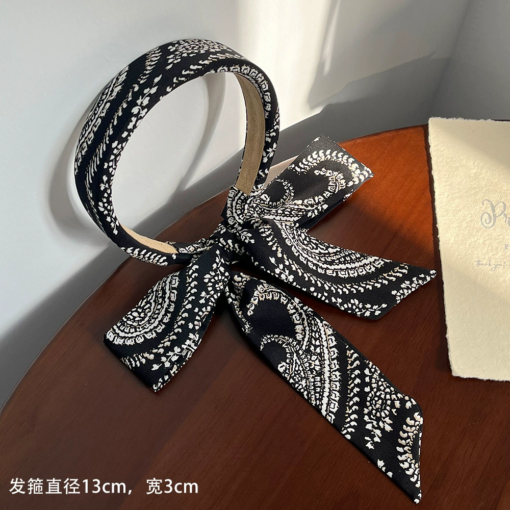 Повязка‑ободок с бантом, для умывания и волос (женская), лёгкая, 22×18 см, 0,04 кг