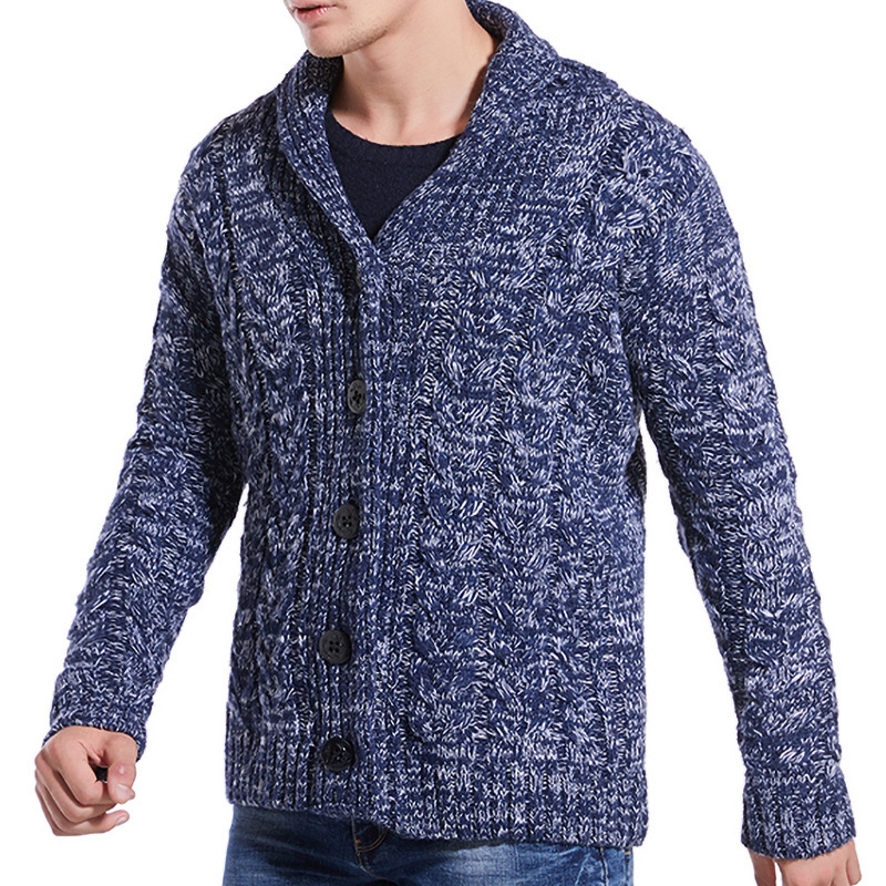 Herren Strickjacke Mit Strukturmuster Modischer Cardigan Mantel_voghion.com