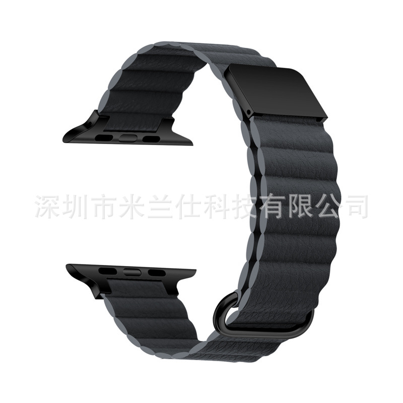 Adecuado para Apple Watch Apple S9 cuero genuino ultra2 magnético hebilla iwatch98765se Correa fábrica