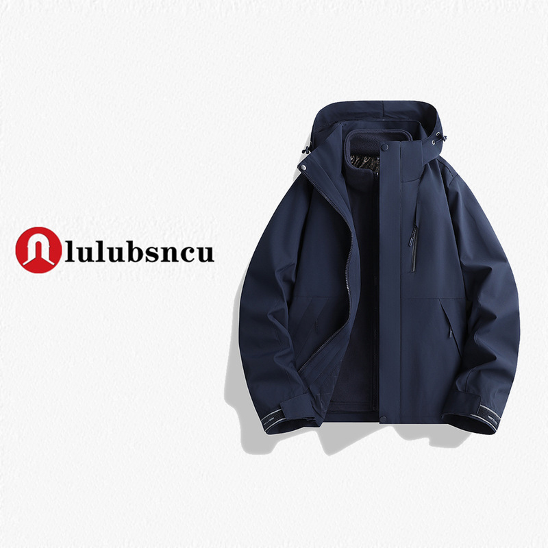 LULU jacket for men and women 2026 new model windproof waterproof mountaineering travel men's outdoor three-in-one jacket