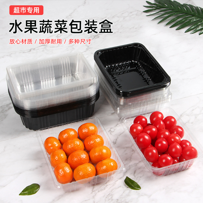 Manufactor wholesale disposable fruit Packaging box PET Plastic transparent Crisper Fruits and vegetables Packing box fresh  Tray