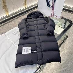 蒙家冬季新款女款长玛雅雾面黑色防寒羽绒服加厚连帽保暖外套男女