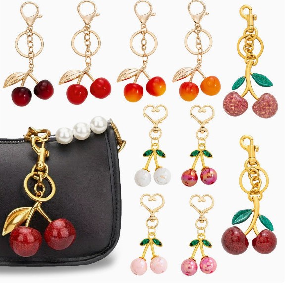 Cross-Border Decorative Bag Pendant Keychain Bag Pendant School Bag Pendant Cherry Pink High-End Bag Pendant Accessories