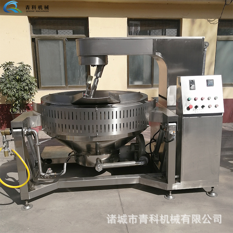 青科生产学生营养餐炒菜机 中央厨房快餐生产线 火锅底料炒料机哦