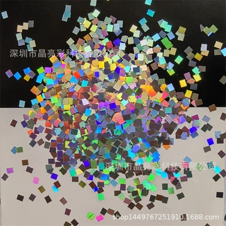 箱包手袋流沙滴胶玩具胶泥用3mm四边形镭射亮片填充物超薄珠片