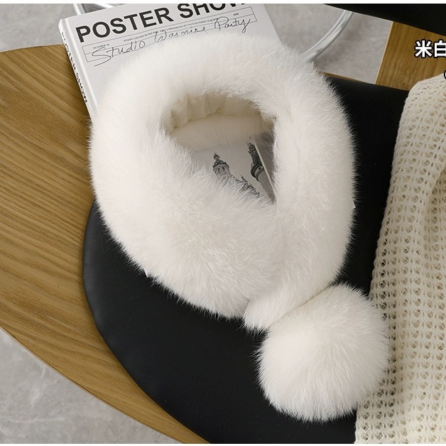 厂家货源狐狸毛围巾真狐狸毛韩版女时尚带球真毛百搭手工真毛