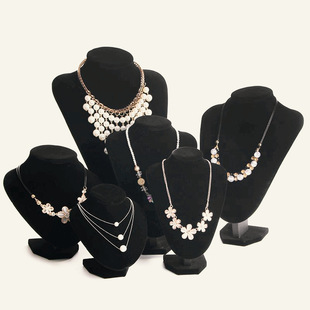 Velvet Necklace Display Stand Neck Mask Jewelry Shelf Portrait Model Neck Props Jewelry Window Counter Display