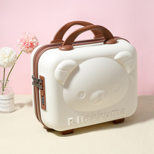 14-inch PP portable luggage 3D cartoon bear cosmetic case multifunctional mini makeup storage bag hand gift