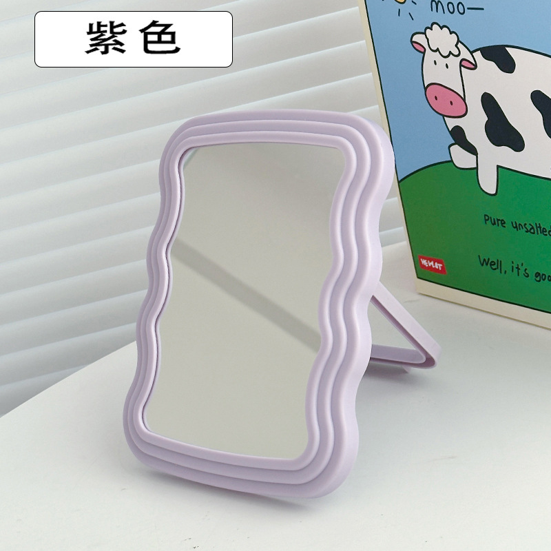 Espejo de maquillaje lindo portátil plegable tocador para el hogar escritorio escritorio simple y ligero espejo de dormitorio de estudiantes de lujo